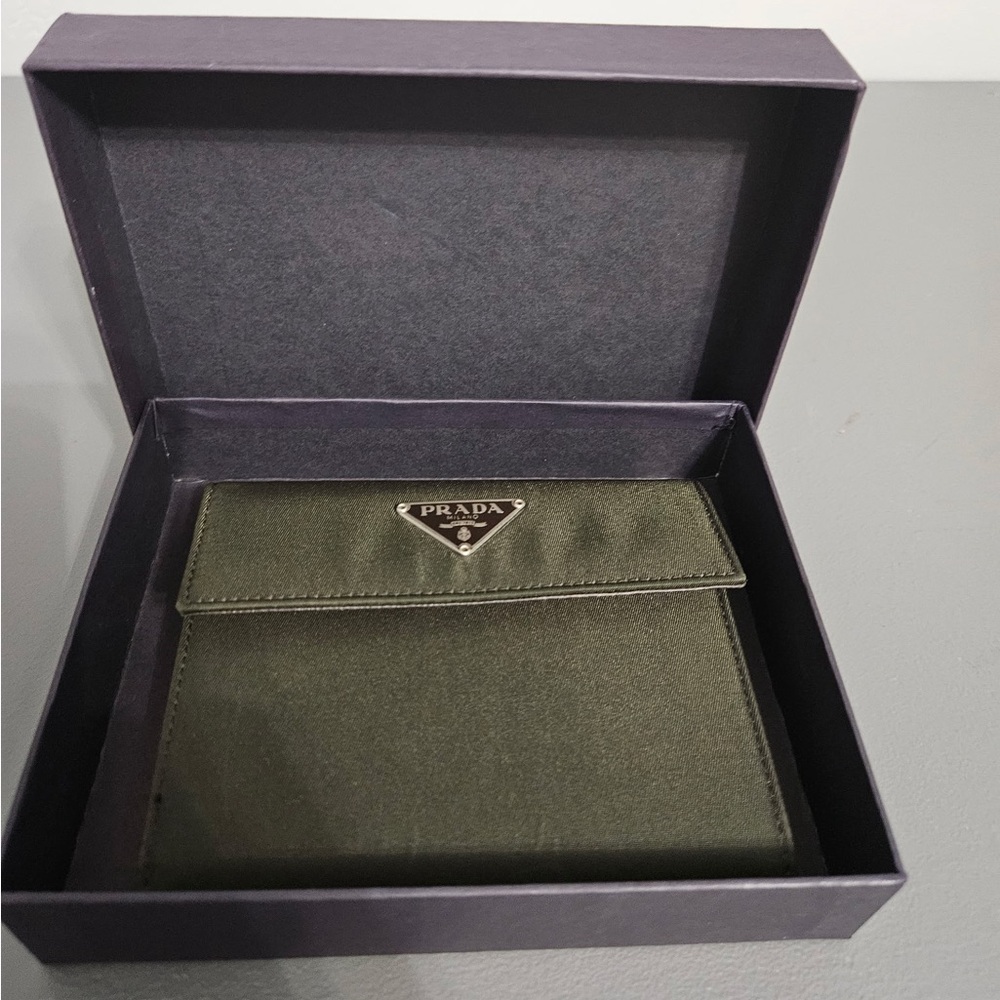 Prada Olive Green Bi-Fold Wallet
